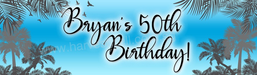 Tropical Summer Birthday Customized Banner Singapore